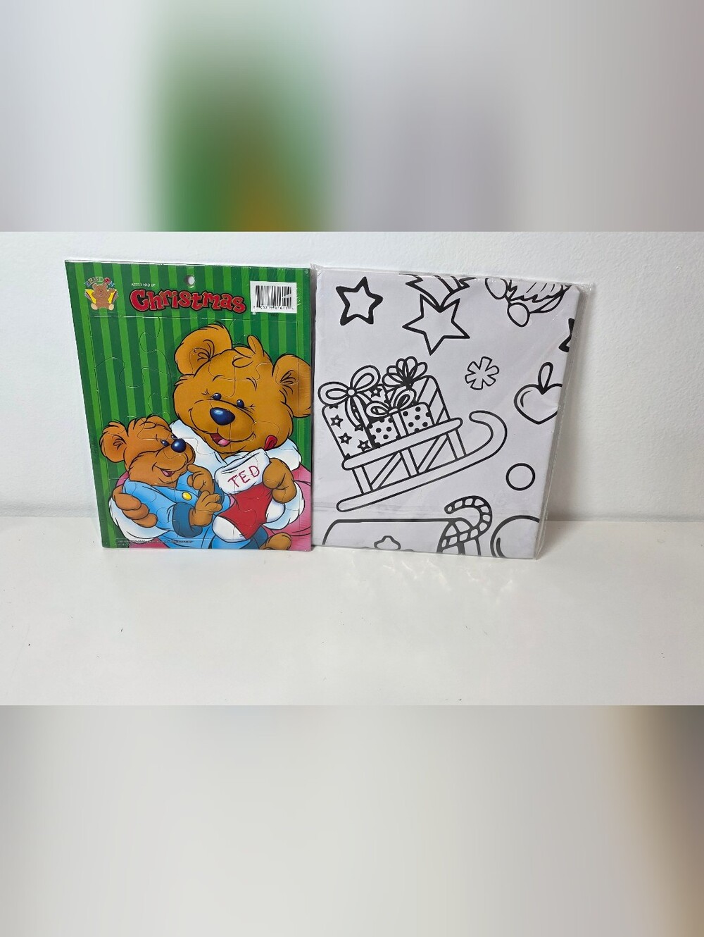 🎄 Christmas Bears Puzzle Tray And Jumbo Coloring Page